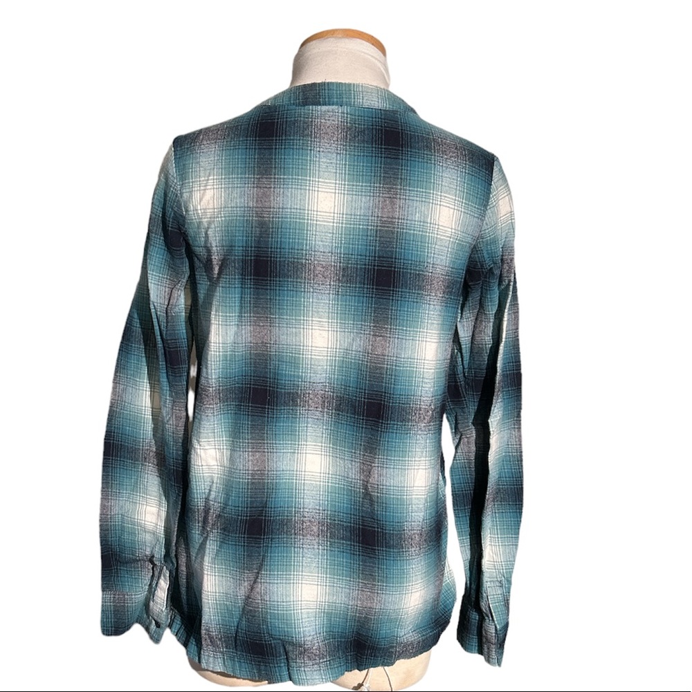 Pendleton Teal White Plaid Button Down 100% Cotto… - image 3